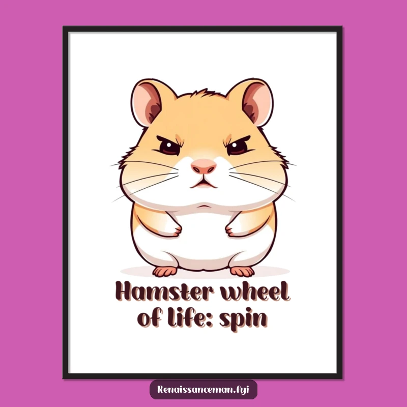Free Printable Wall Art: Disdainful Hamster - Funny Downloadable Decor!