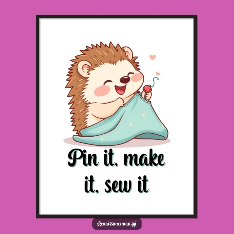 Free Printable Wall Art: Hedgehog's Crafty Pattern, Whimsical Decor Download