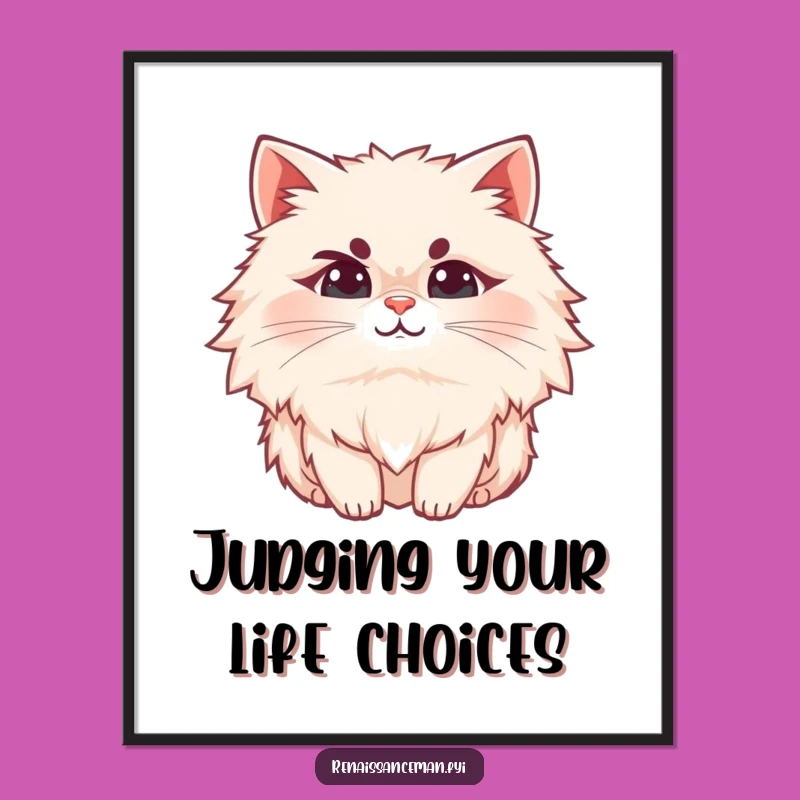 Free Printable Wall Art: Sarcastic Cat Smirk Downloadable Humor