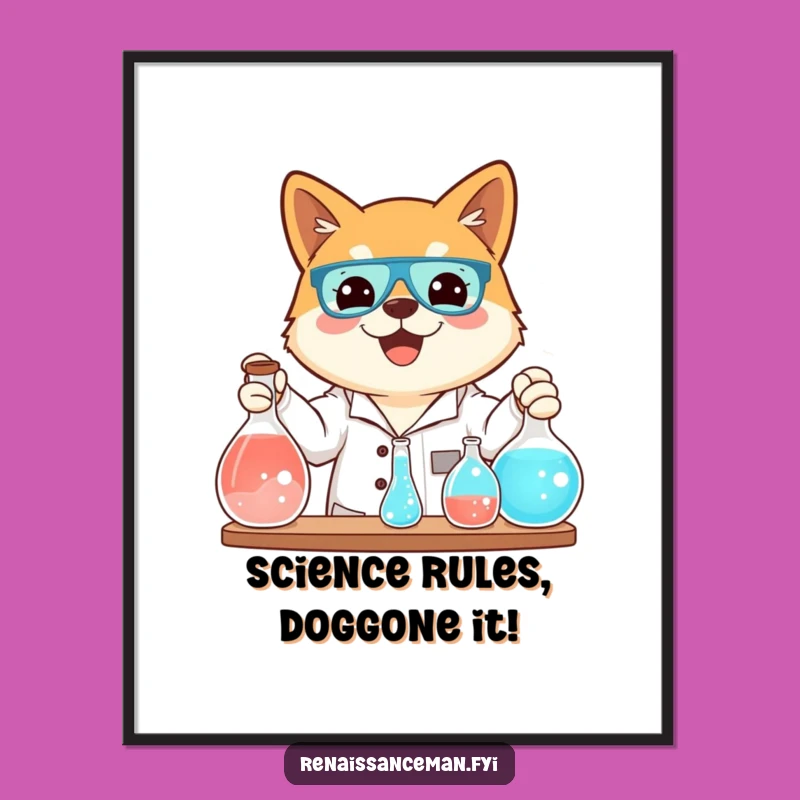 Free Printable Shiba Inu Science Wall Art - Funny Dog Lab Downloadable Decor