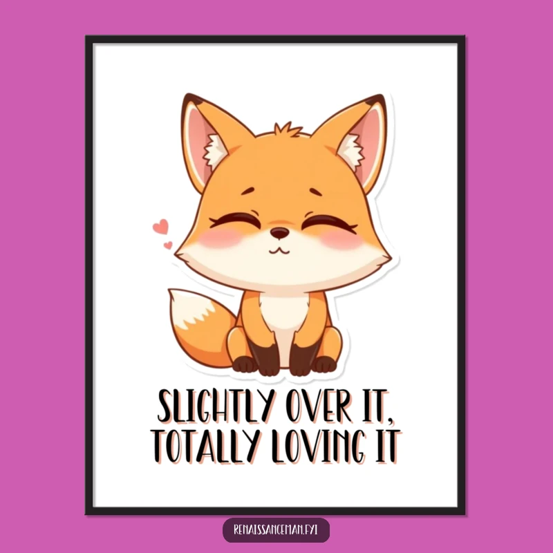 Free Printable Wall Art: Funny Fox Eye-Roll Downloadable Decor