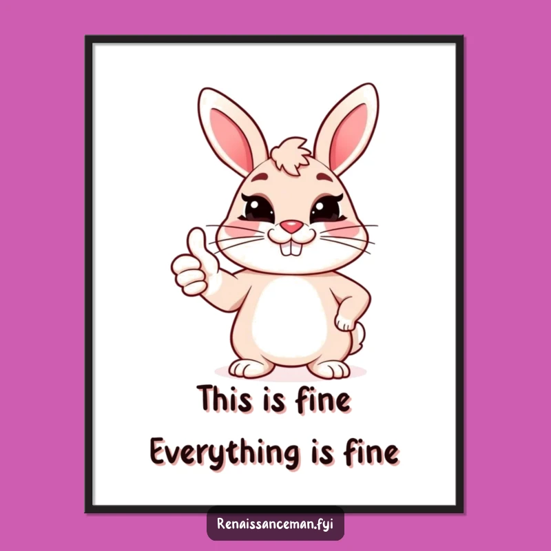 Free Printable Wall Art: Funny Bunny Sarcastic Thumbs Up Decor