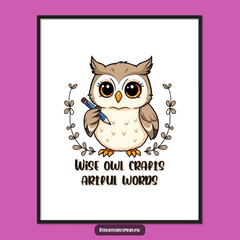 Free Printable Owl Wisdom Art: Humorous Downloadable Decor for Study