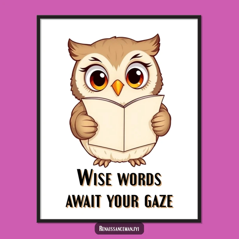 Funny Free Printable Owl Wall Art: Curious Love Letter Downloadable Decor