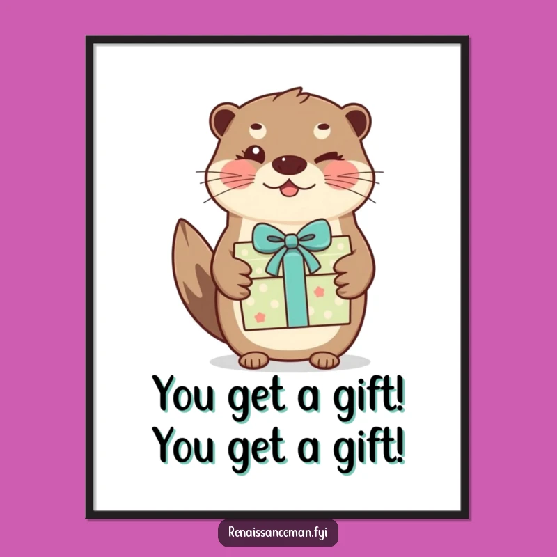 Funny Free Printable Wall Art: Otter's Witty Gift - Downloadable Art