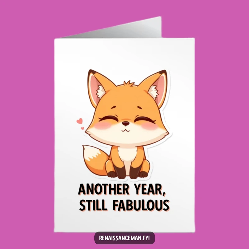 Free Printable Fox Birthday Card: Eye-Rolling Fun Downloadable Gift