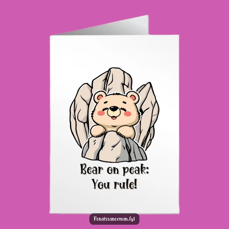 Free Printable Bear Birthday Card - Funny Downloadable Peak Achievement Gift