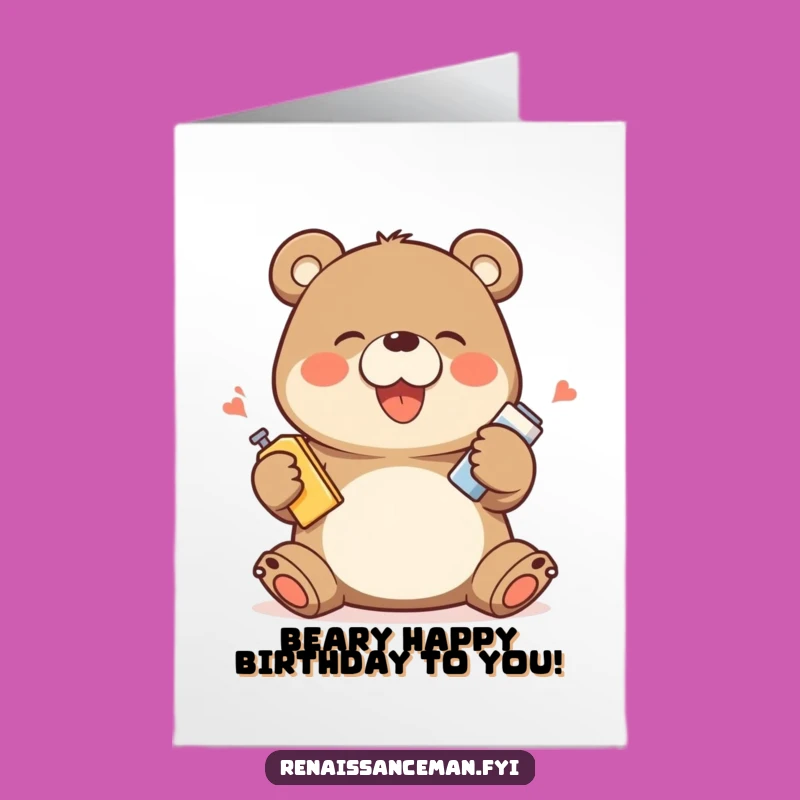 Free Printable Birthday Card: Giggling Bear Product Demo Fun