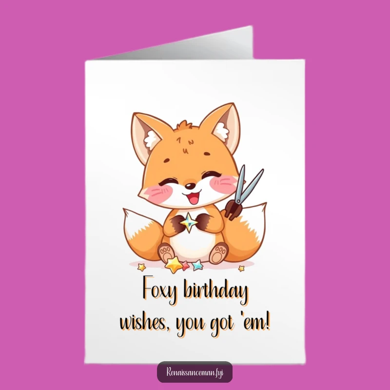 Free Printable Fox Birthday Card: Funny DIY Downloadable Gift for Laughs