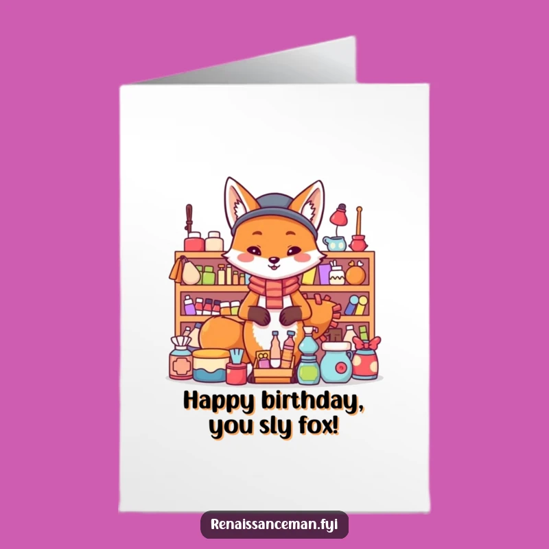 Free Printable Birthday Card: Proud Fox's Haul - Humorous Downloadable Gift