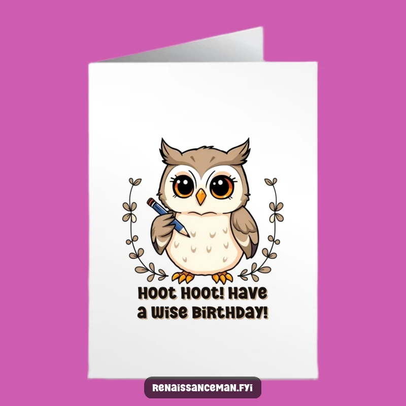 Free Printable Owl Birthday Card: Smart & Funny DIY Downloadable Gift
