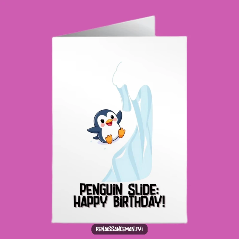 Free Printable Penguin Birthday Card - Funny Downloadable Winter Fun Gift