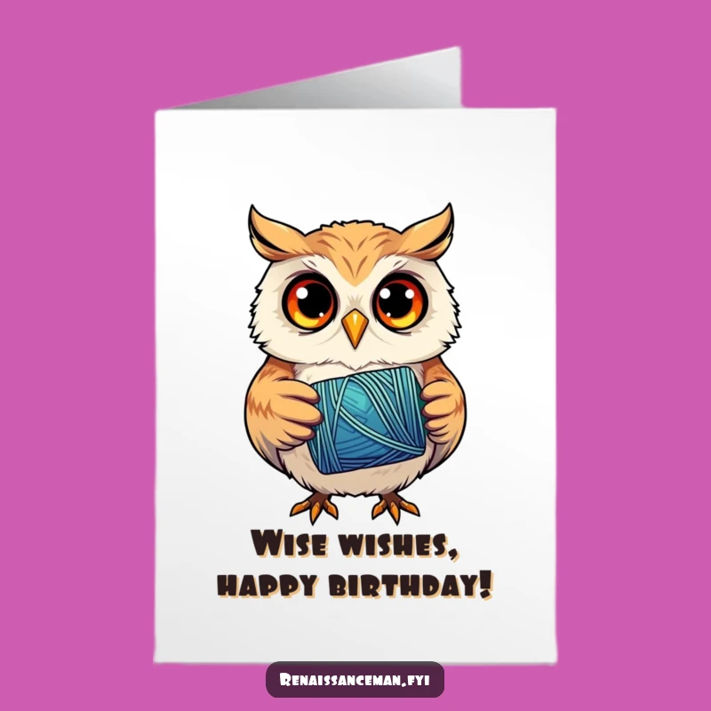 Free Printable Owl Thread 'Happy Birthday' Card - Crafty Downloadable Gift