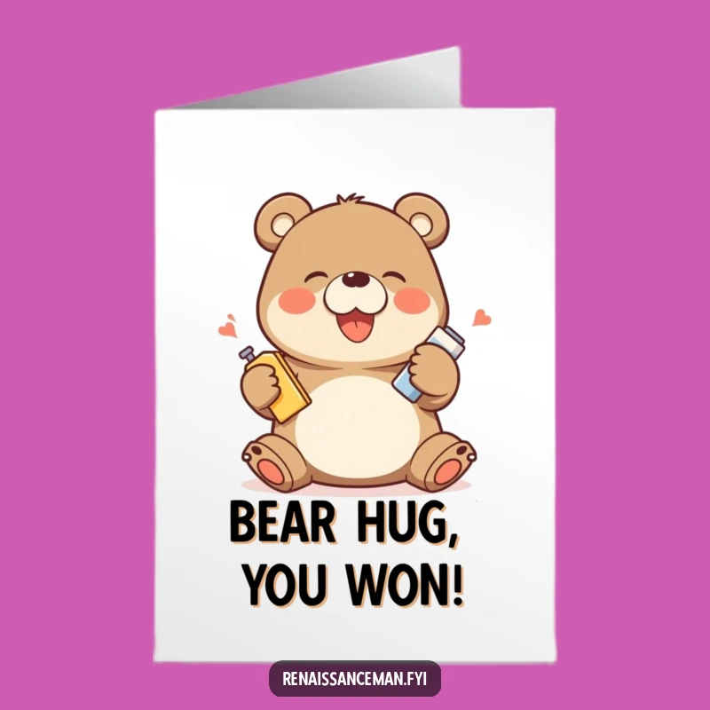 Free Printable Congrats Card: Giggling Bear Product Demo Success
