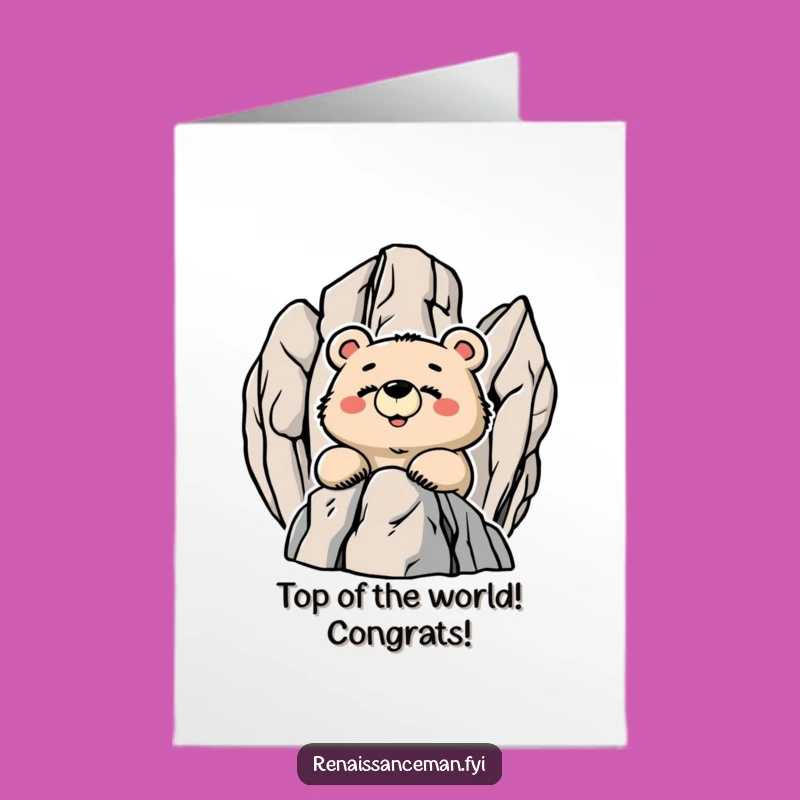 Free Printable Bear Congrats Card - Funny Downloadable Summit Success Gift