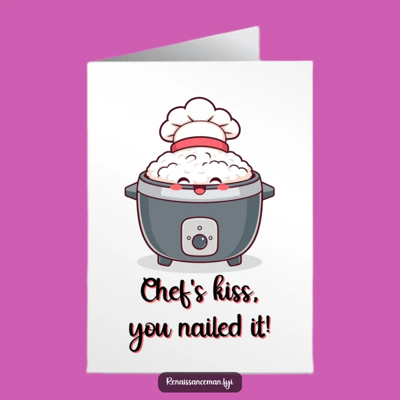 Free Printable Congrats Card: Chef Rice Cooker, Funny Downloadable Success