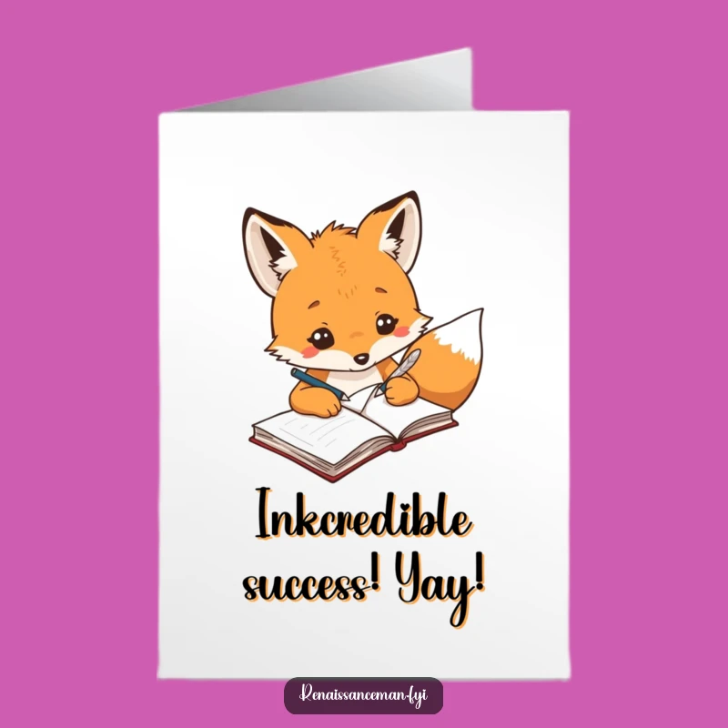 Free Printable Congrats Card: Creative Fox Inspiration Humorous Digital Gift
