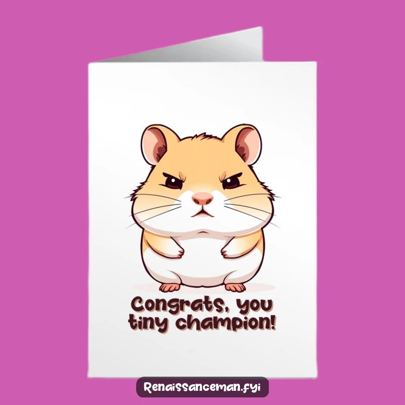 Free Printable Congrats Card: Disdainful Hamster - Funny Downloadable Gift!