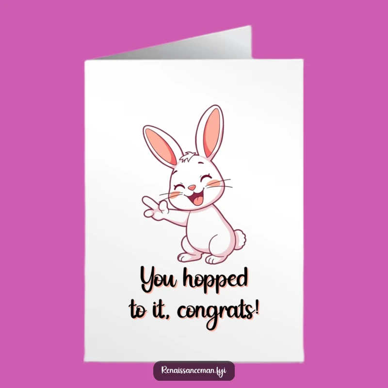 Free Printable Congrats Card: Rabbit Swipe Right - Funny Downloadable Celebration!