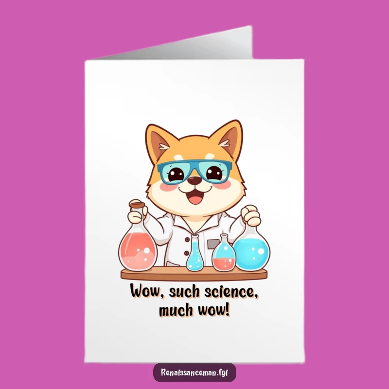 Free Printable Shiba Inu Science Congrats Card - Funny Dog Lab Downloadable Gift