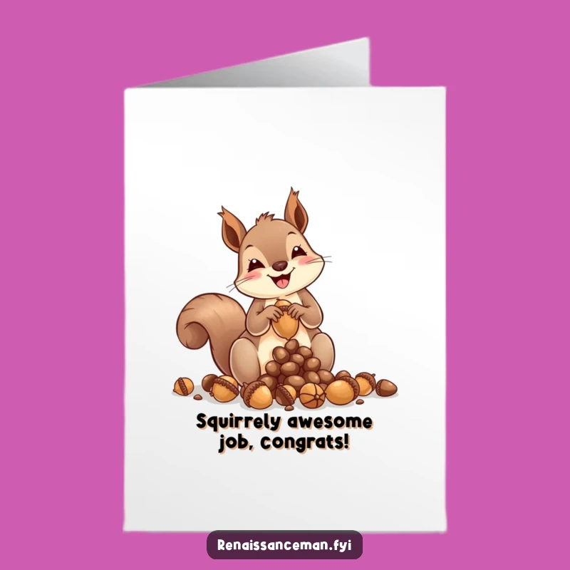 Free Printable Squirrel Congratulations Card: Funny Acorn Creator Downloadable