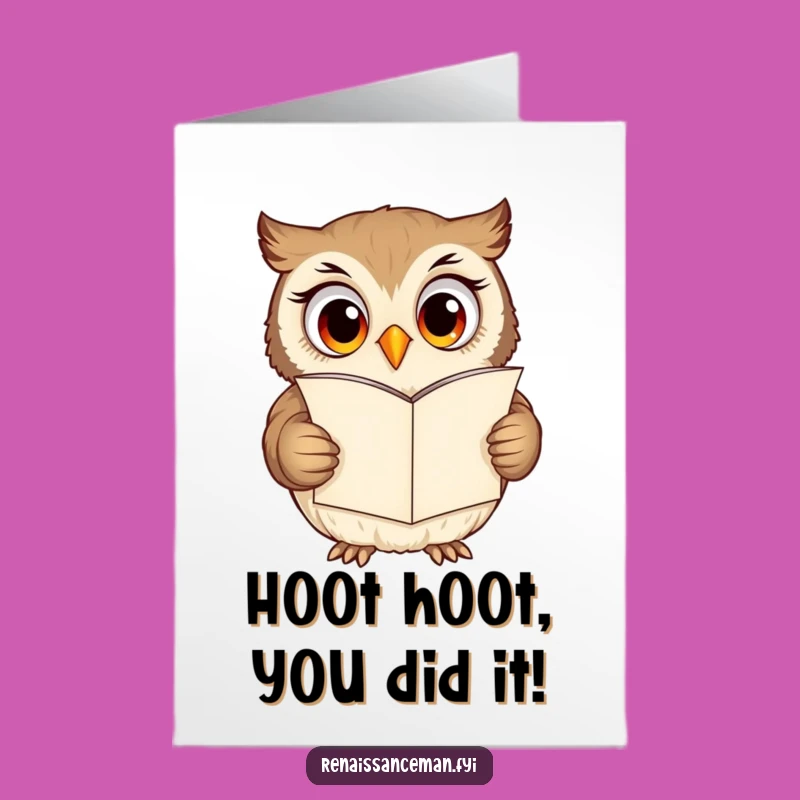 Free Printable Owl Congrats Card: Funny Love Letter Downloadable Art