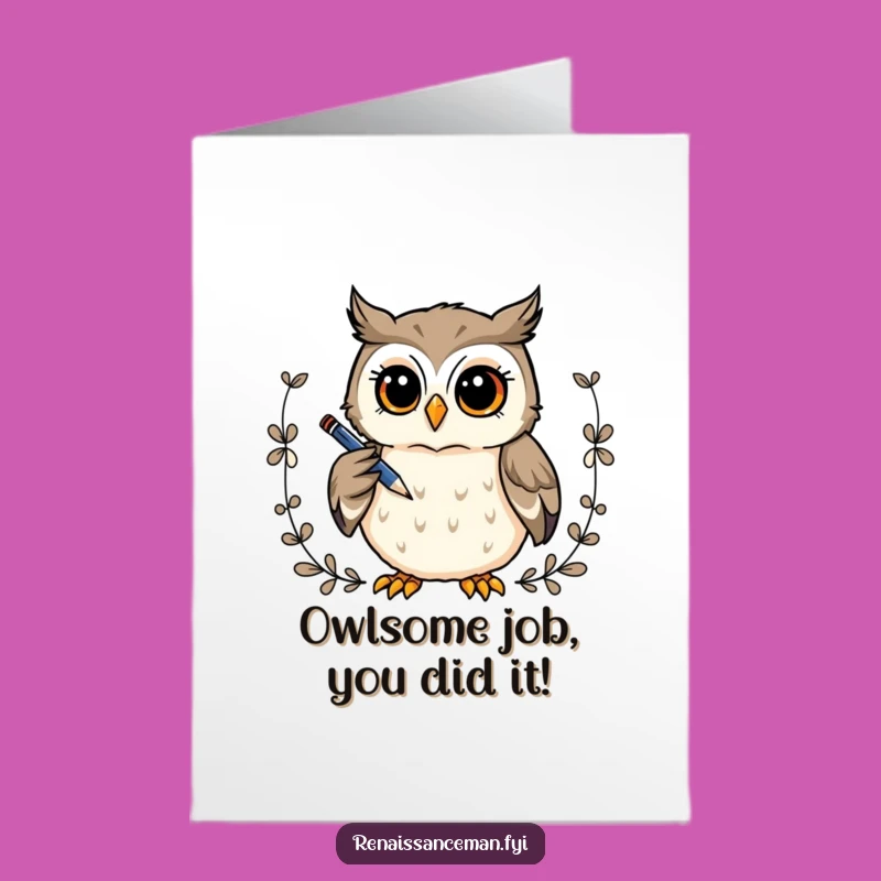 Free Printable Owl Congrats Card: Intelligent & Funny DIY Downloadable