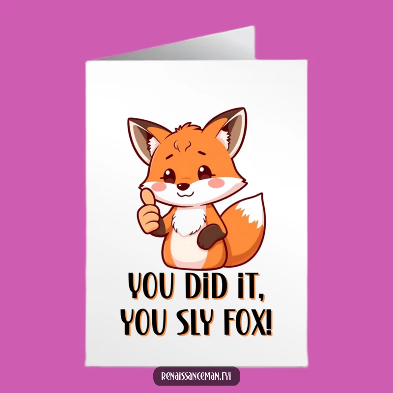 Free Printable Congratulations Card: Funny Fox Thumbs Up - DIY Digital Download!
