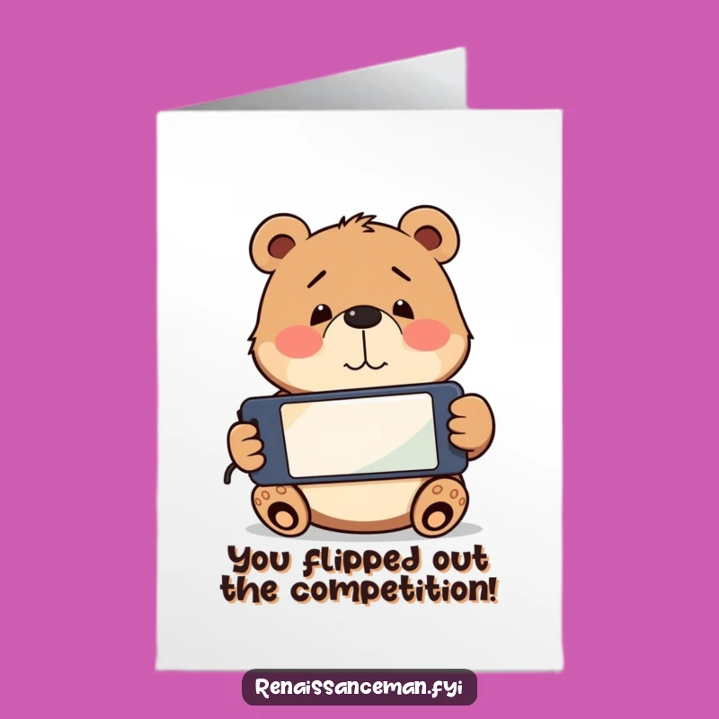 Free Printable Funny Bear Congrats Card: Tech Mishap, Downloadable Gift