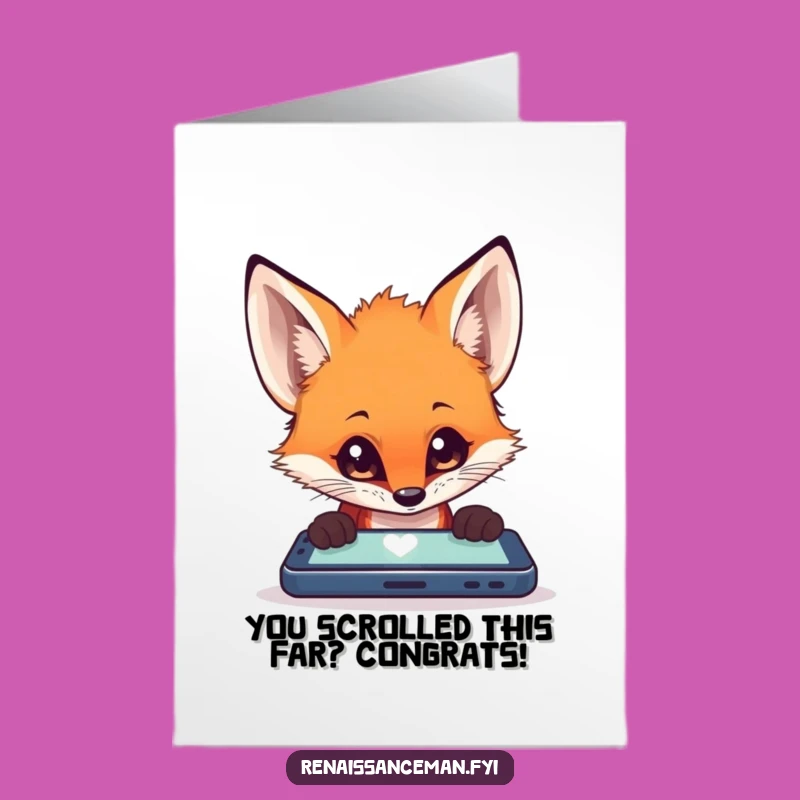 Free Printable Fox Congrats Card: Tech-Savvy Celebration Downloadable Gift!
