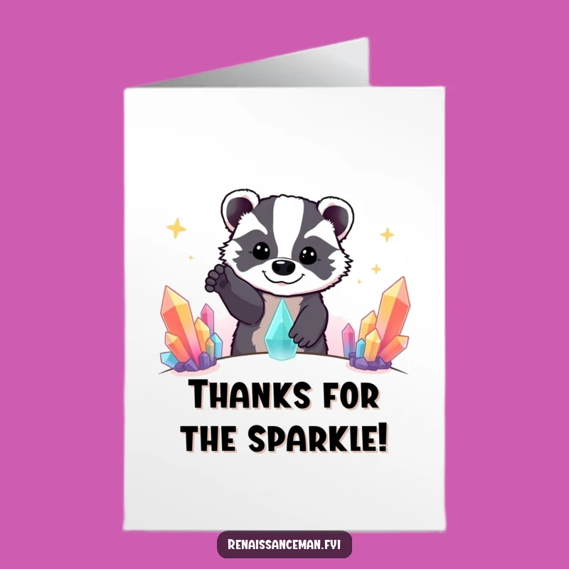 Free Printable Badger Thank You Card - Funny Downloadable Gratitude Gift