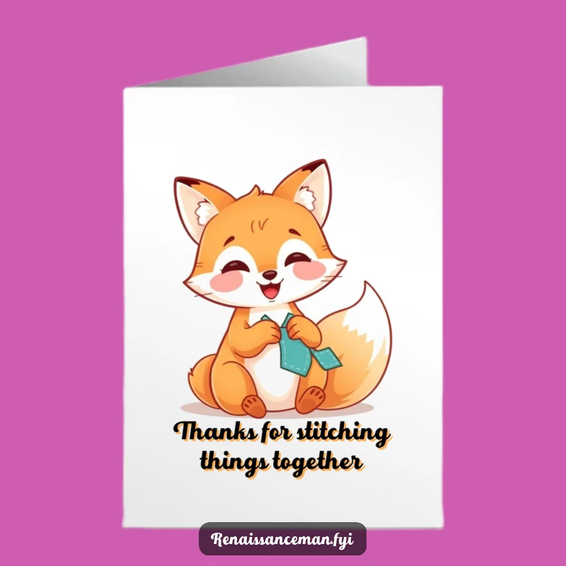 Free Printable Fox Patch Thank You Card - Whimsical Downloadable Gratitude