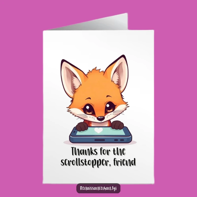 Free Printable Fox Thank You Card: Techie Gratitude Downloadable Gift!
