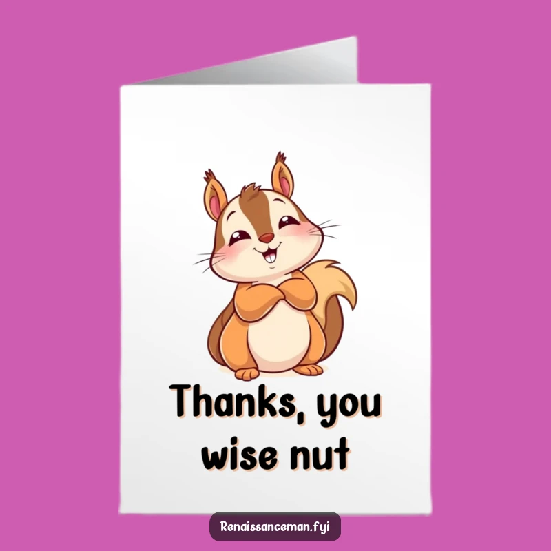 Free Printable Squirrel Thank You: Knowing Look Downloadable