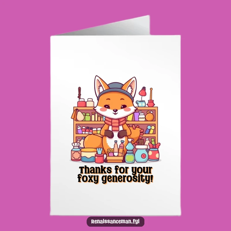 Free Printable Thank You Card: Fox's Generous Haul - Funny Downloadable