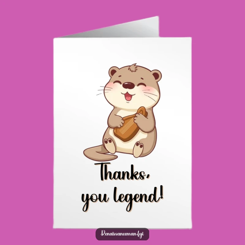 Free Printable Thank You Card: Otter Harpist - Sweet Downloadable Gift