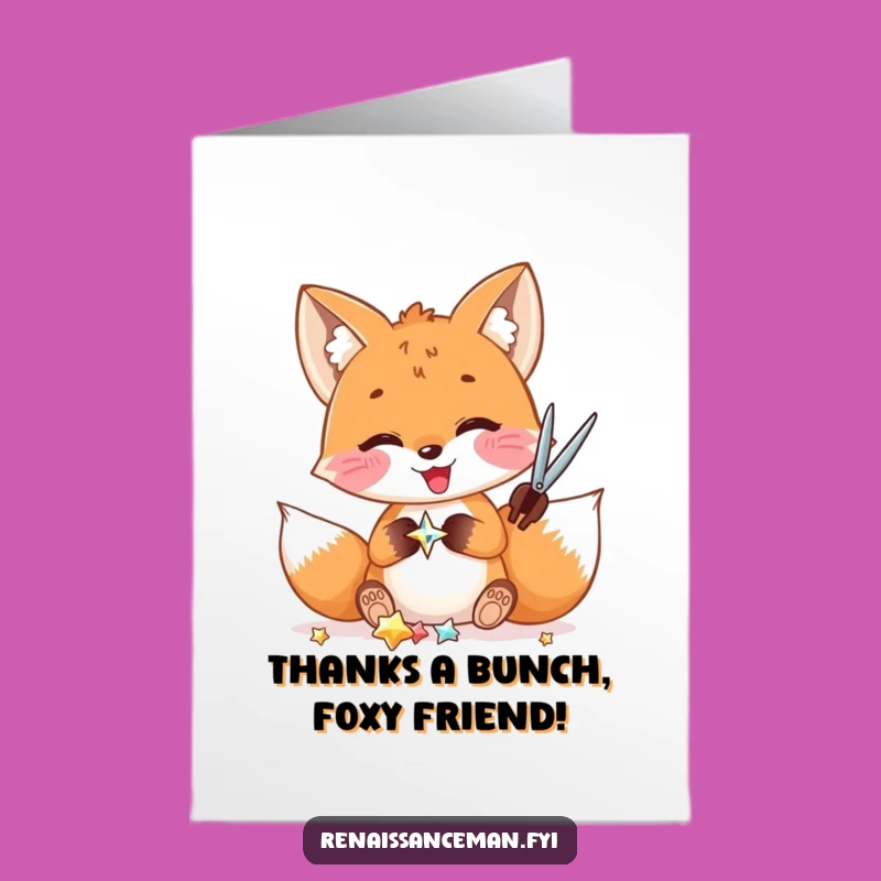 Free Printable Fox Thank You Card: Charming DIY Downloadable Gift for Gratitude