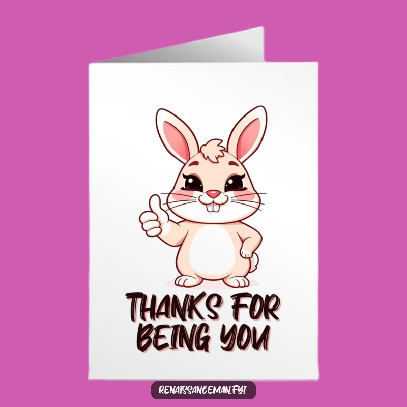 Free Printable Bunny Thank You: Sarcastic Thumbs Up Gift