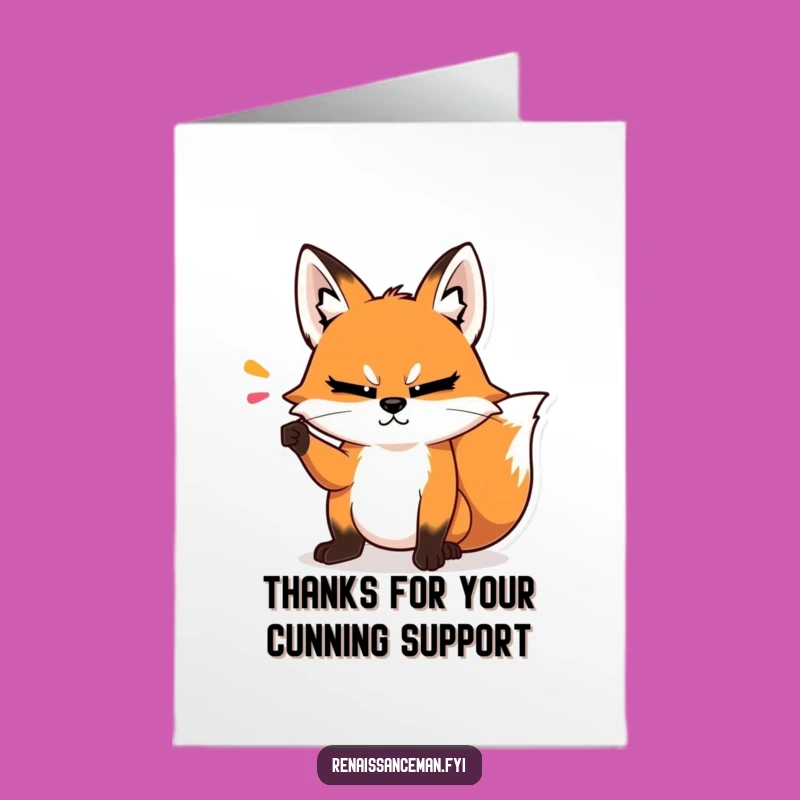 Free Printable Thank You Card: Smug Fox - Funny Downloadable Gift!
