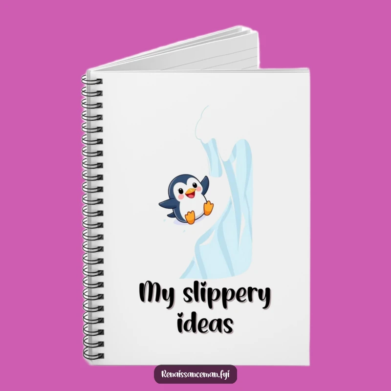Funny Adventurous Penguin Sliding Journal - Notebook for Cool Ideas Funny Gift