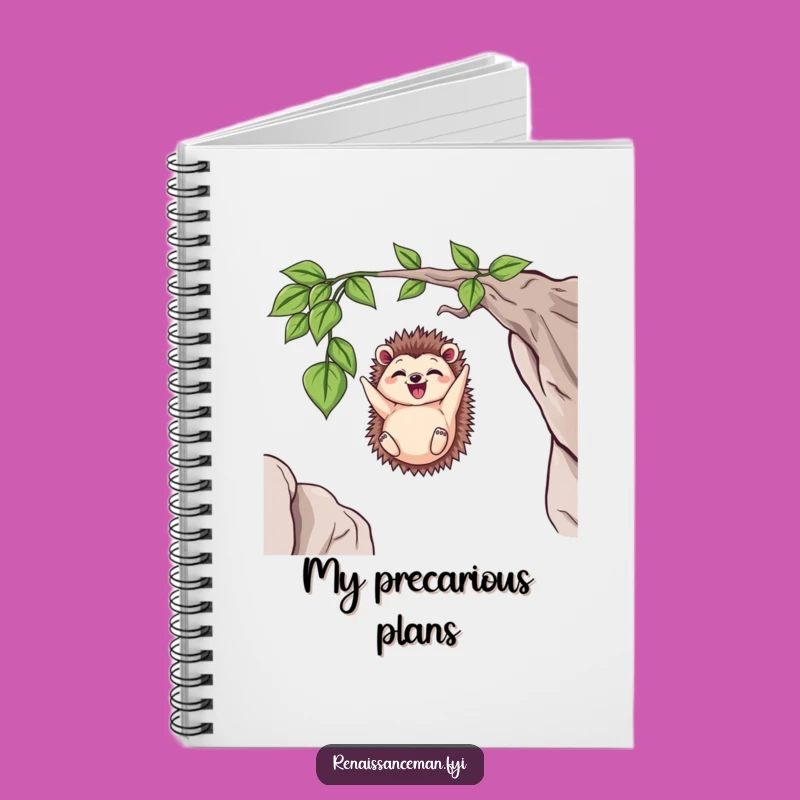 Funny Delighted Hedgehog Dangling Journal - Notebook for Funny Adventures