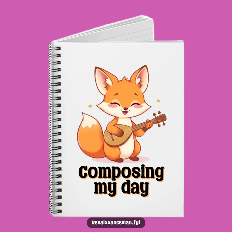 Funny Fox Lute Notebook: Jot Down Your Melodies with Joy