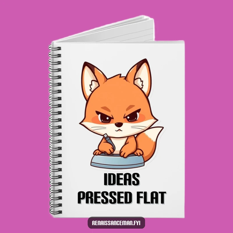 Funny Fox Sewing Notebook: Plan Projects with a Determined Ironing Fox