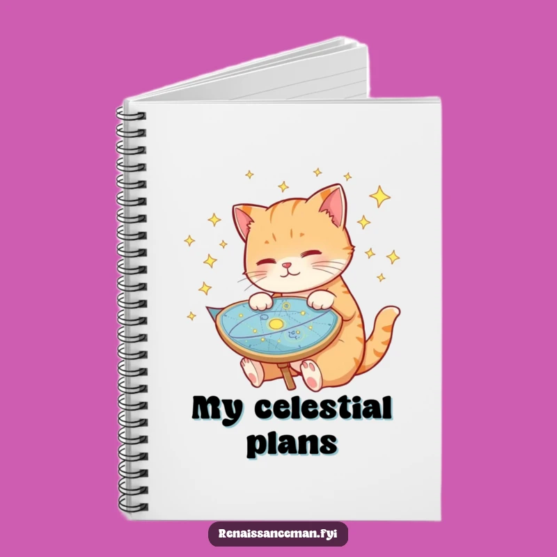 Funny Cat Celestial Map Notebook: Chart Your Thoughts Among the Stars!