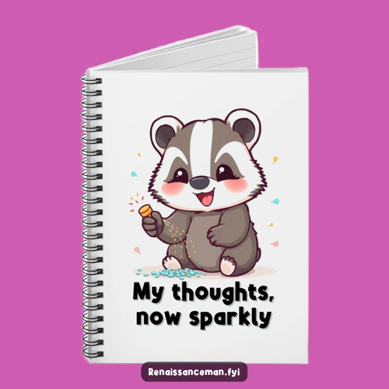 Funny Badger Glitter Notebook: Sparkle Your Ideas with Delightful Notes