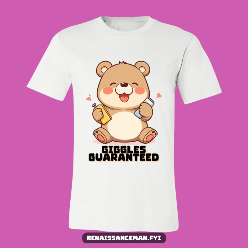 Funny Bear Tee: Giggling Product Enthusiast, Awesome Gift!