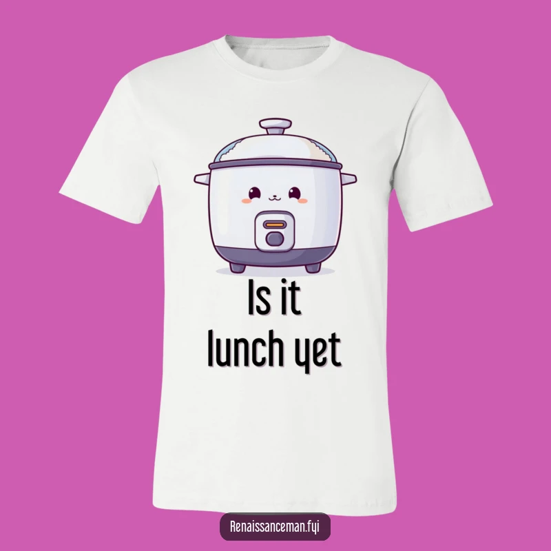 Funny Curious Rice Cooker T-Shirt: Steamy Peek Design, Ideal Funny Gift for Food Lovers