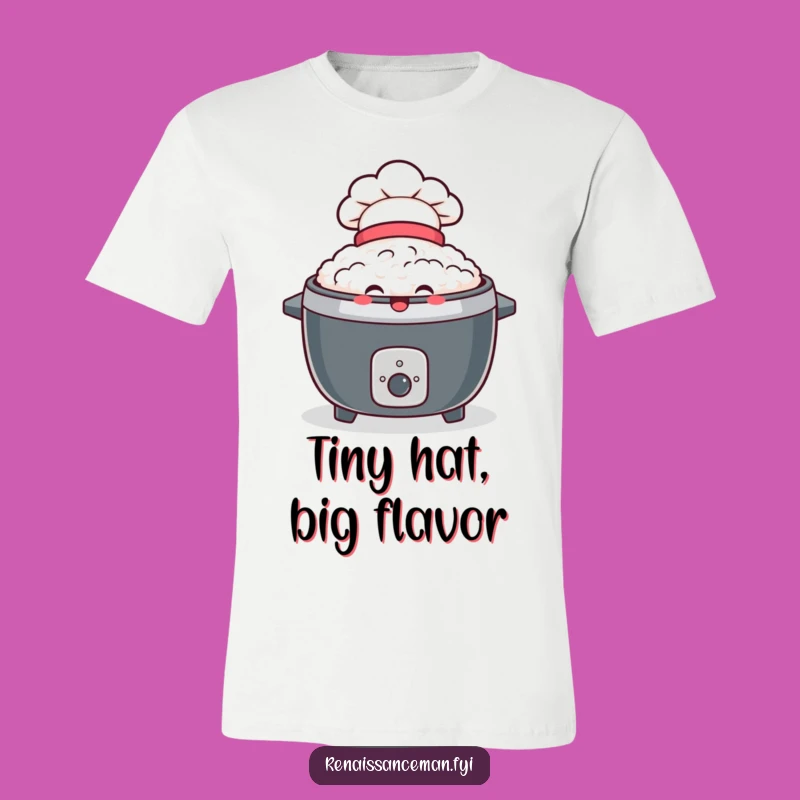 Funny Delighted Rice Cooker T-Shirt: Chef Hat Smiles, Ideal Funny Gift for Cooks