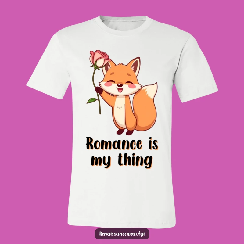 Funny Fox Rose T-Shirt - Dramatic Romance, Hilarious Gift for Lovers