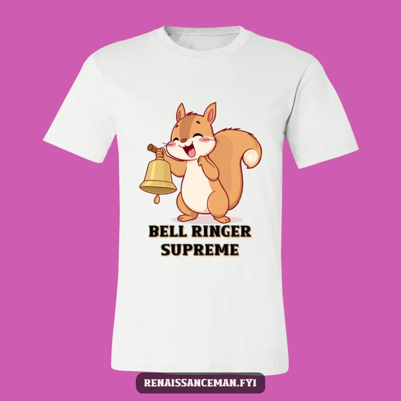 Funny Squirrel Bell Ringer T-Shirt: Playful & Humorous Tee